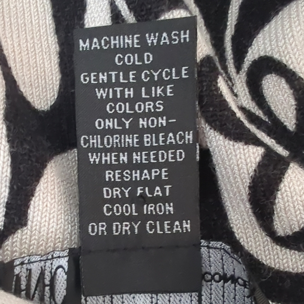 INC International Concepts Graphic Monochrome Puff Sleeve Short Sleeve Cardigan - Picture 7 of 7